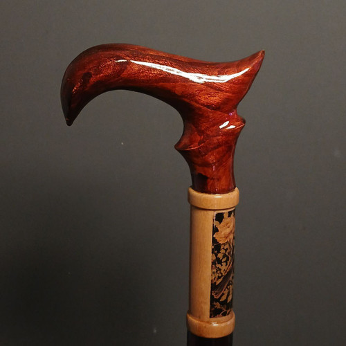 تصویر عصا مدل نغمه با نقاشی گل و پرنده