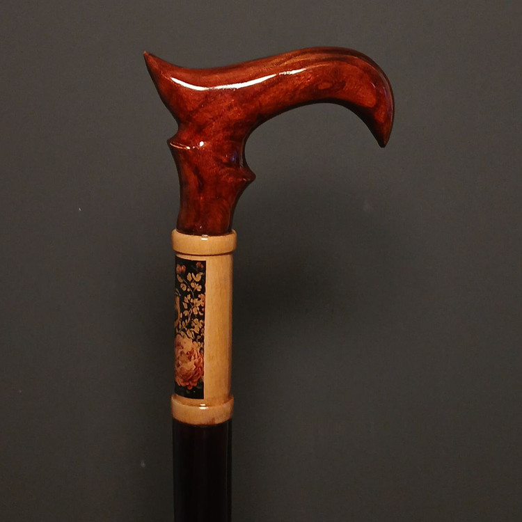 عکس عصای هنری چوبی دست ساز مدل نغمه