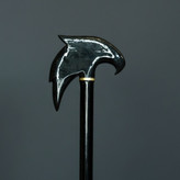 عصا مدل لومانا — دسته پیکری رزین مشکی براق با پتینه ورق طلا و بدنه چوب راش مشکی