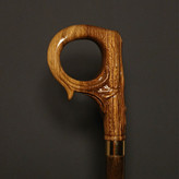 عصا مدل بلوط روی پس زمینه تیره؛ ترکیب قهوه ای بلوطی با اکسنت طلایی