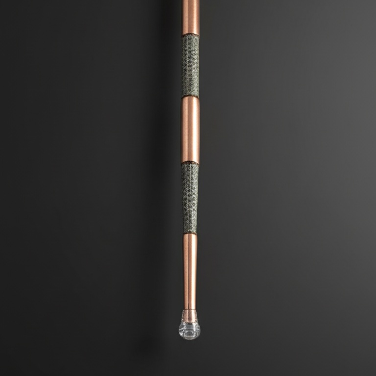 جزئیات خاتم‌کاری ظریف بر بدنه‌ی عصای لوکس ایرانی عصاخان