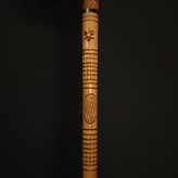 عصا مدل مارین با دستهی چوبی طرح اسب دریایی و حلقهی طلایی – گالری عصاخان