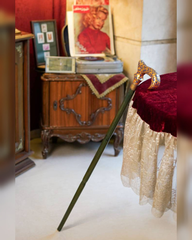 عصا دست ساز مدل ترنج تذهیب شده با هنر اصیل ایرانی