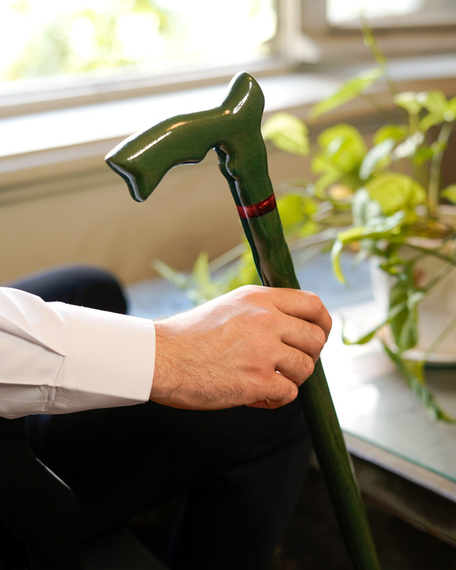 تصویر کامل عصا مدل مروا با بدنه راش گرجستان و حلقه رزینی