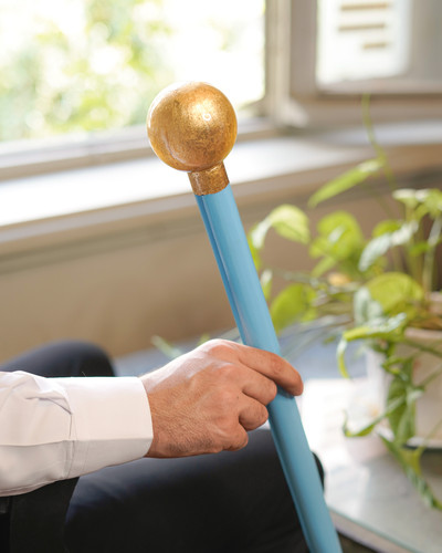 عصای دستساز سلطنتی ماندانا بدنه آبی از چوب راش گرجستان