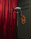 عصا مدل لومانا — دسته پیکری رزین مشکی براق با پتینه ورق طلا و بدنه چوب راش مشکی