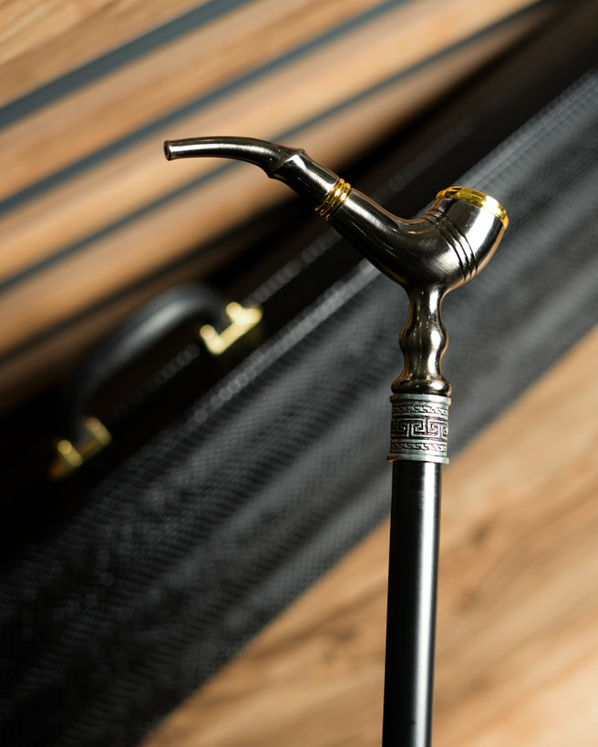 خرید آنلاین عصا طرح پیپ با هنر قلم زنی کد 01 از سایت عصاخان