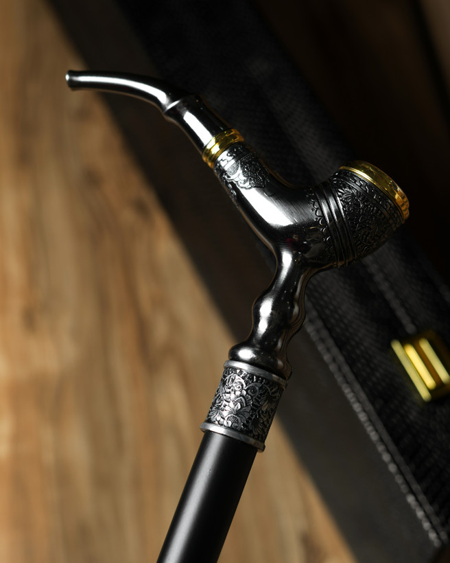عصای لوکس مدل پیپ — مناسب استایلهای رسمی و کلکسیونی.