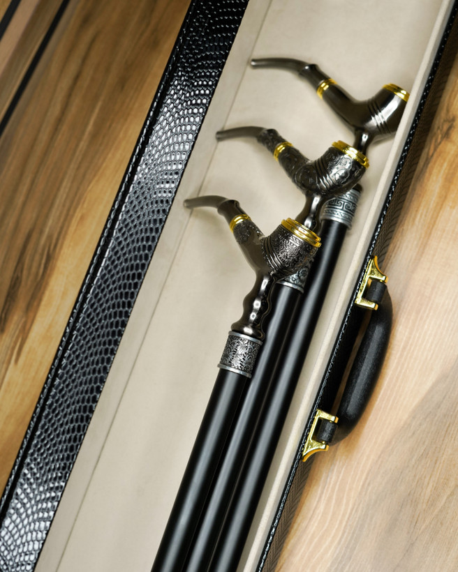 عصای لوکس مدل پیپ — مناسب استایلهای رسمی و کلکسیونی.